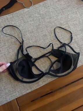 Sheer Black Mesh Bikini Top
